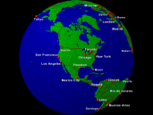 Globe (USA-centered) Towns + Borders 1600x1200